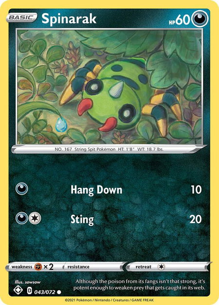 Spinarak - Shining Fates Pokémon trading card