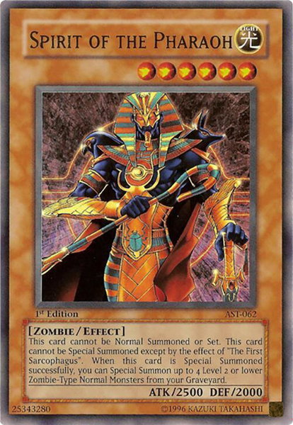 Spirit of the Pharaoh trading card from Ancient Sanctuary Spirit of the Pharaoh - Ancient Sanctuary YuGiOh trading card