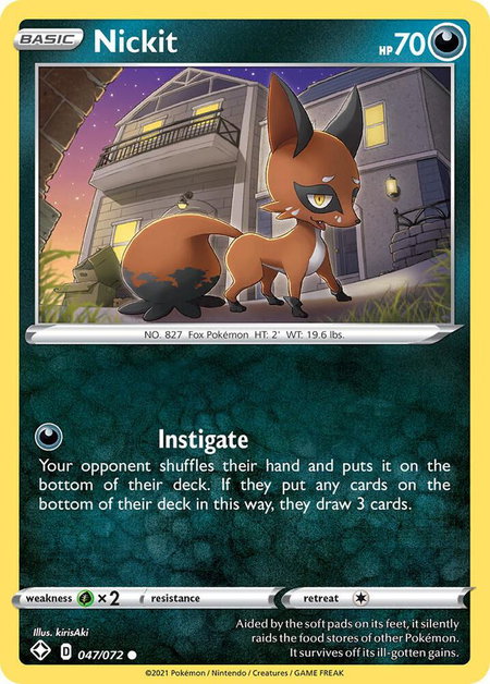 Nickit - Shining Fates Pokémon trading card