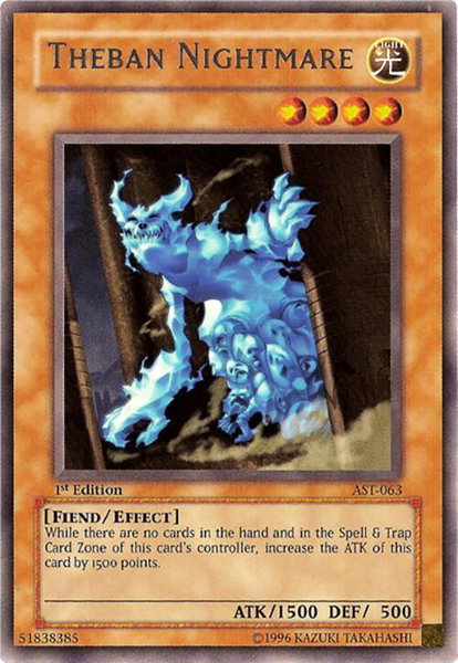 Theban Nightmare trading card from Ancient Sanctuary Theban Nightmare - Ancient Sanctuary YuGiOh trading card