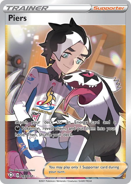 Piers (Full Art) trading card from Shining Fates Piers (Full Art) - Shining Fates Pokémon trading card