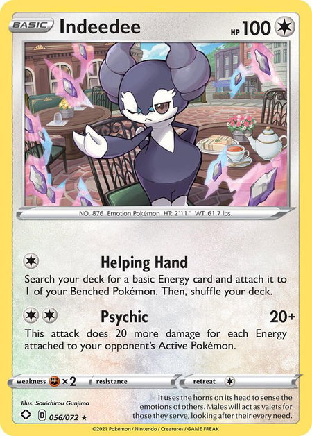 Indeedee - Shining Fates Pokémon trading card