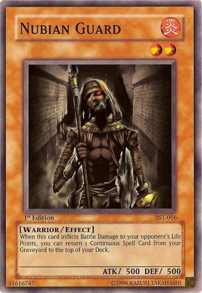 Nubian Guard trading card from Ancient Sanctuary Nubian Guard - Ancient Sanctuary YuGiOh trading card