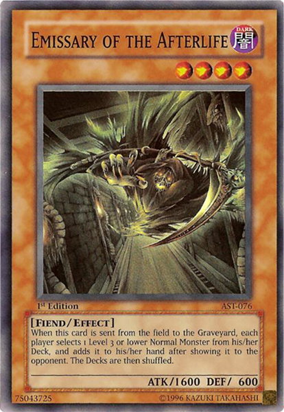 Emissary of the Afterlife trading card from Ancient Sanctuary Emissary of the Afterlife - Ancient Sanctuary YuGiOh trading card