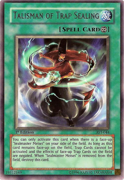 Talisman of Trap Sealing trading card from Ancient Sanctuary Talisman of Trap Sealing - Ancient Sanctuary YuGiOh trading card
