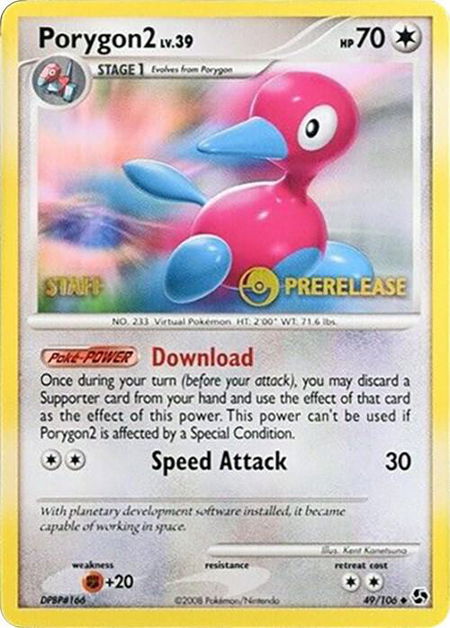 Porygon2 - 49/106 (Prerelease) [Staff] - Diamond and Pearl Promos Pokémon trading card
