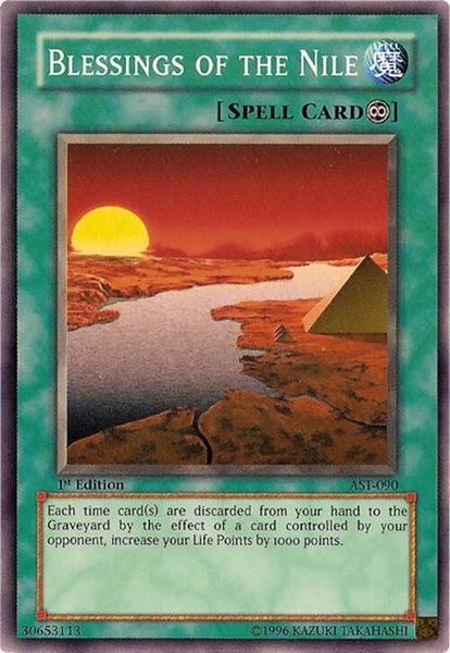 Blessings of the Nile trading card from Ancient Sanctuary Blessings of the Nile - Ancient Sanctuary YuGiOh trading card