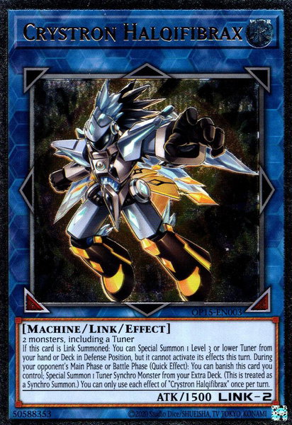 Crystron Halqifibrax (UTR) trading card from OTS Tournament Pack 15 Crystron Halqifibrax (UTR) - OTS Tournament Pack 15 YuGiOh trading card