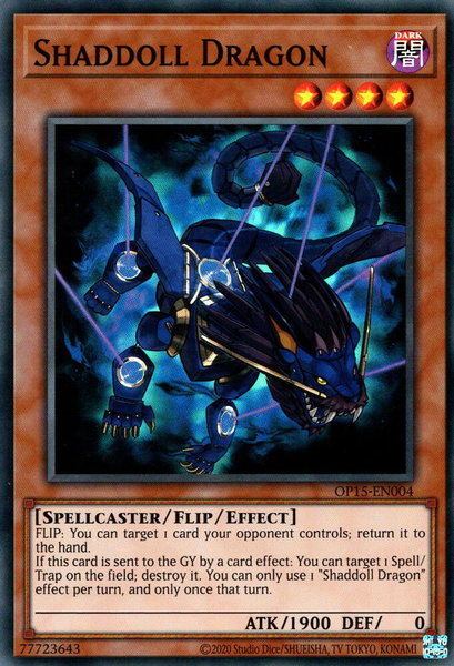 Shaddoll Dragon trading card from OTS Tournament Pack 15 Shaddoll Dragon - OTS Tournament Pack 15 YuGiOh trading card