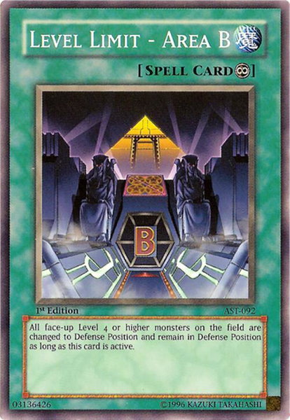 Level Limit - Area B - Ancient Sanctuary YuGiOh trading card