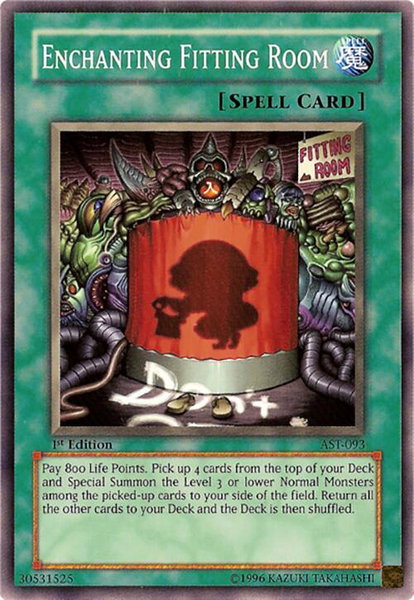 Enchanting Fitting Room trading card from Ancient Sanctuary Enchanting Fitting Room - Ancient Sanctuary YuGiOh trading card