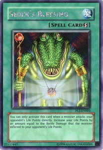 Sebek's Blessing - Power of Chaos: Joey the Passion (PCJ) #PCJ-EN002 - Prismatic Secret Rare YuGiOh Trading Card