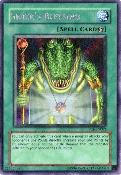 Sebek's Blessing trading card from Power of Chaos: Joey the Passion Sebek's Blessing - Power of Chaos: Joey the Passion YuGiOh trading card
