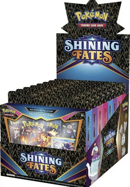 Shining Fates Mad Party Pin Collection Display - Shining Fates Pokémon trading card