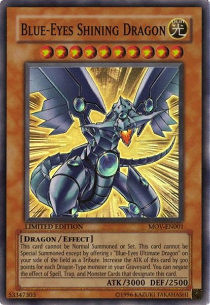 Blue-Eyes Shining Dragon - Yu-Gi-Oh! The Movie Promo Set YuGiOh trading card