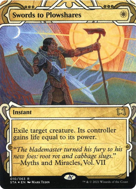 Swords to Plowshares (Foil Etched) - Strixhaven: Mystical Archives Magic: The Gathering trading card