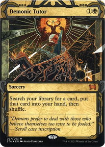Demonic Tutor (Foil Etched) - Strixhaven: Mystical Archives (STA) #27 - Mythic Rare Magic: The Gathering Trading Card