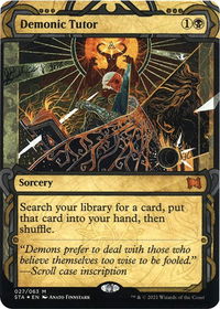 Demonic Tutor (Foil Etched) - Strixhaven: Mystical Archives (STA) #27 - Mythic Magic: The Gathering Trading Card