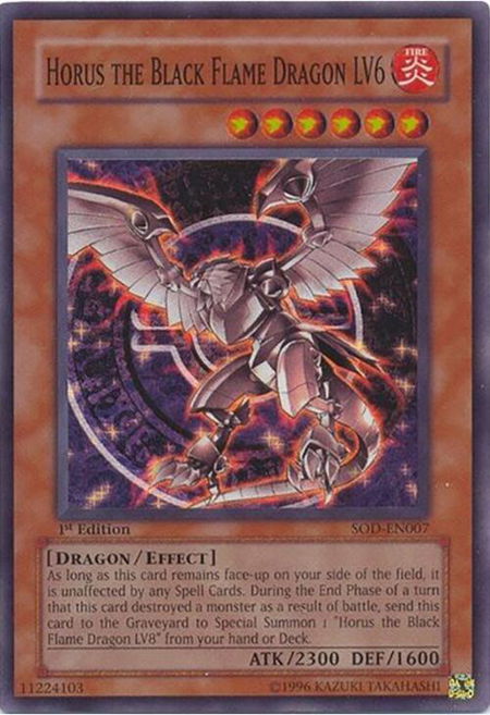 Horus the Black Flame Dragon LV6 - Soul of the Duelist YuGiOh trading card