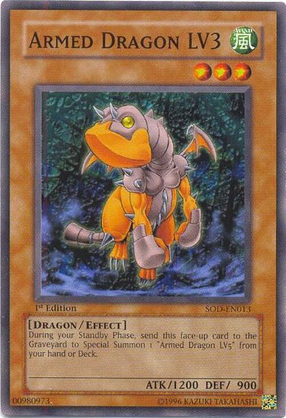 Armed Dragon LV3 trading card from Soul of the Duelist Armed Dragon LV3 - Soul of the Duelist YuGiOh trading card