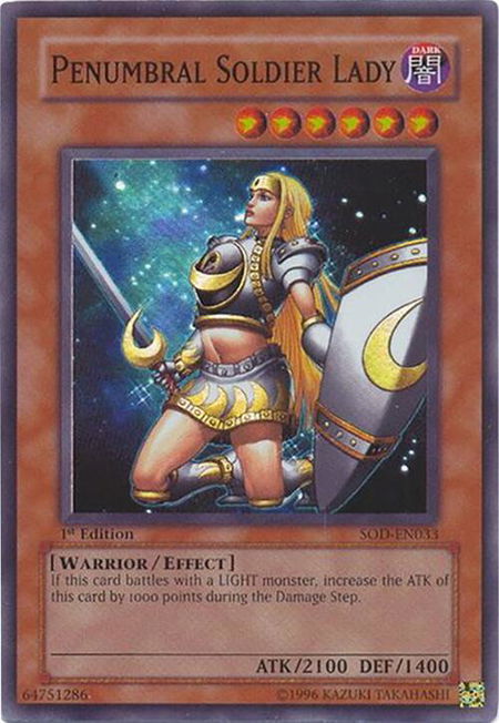 Penumbral Soldier Lady - Soul of the Duelist YuGiOh trading card