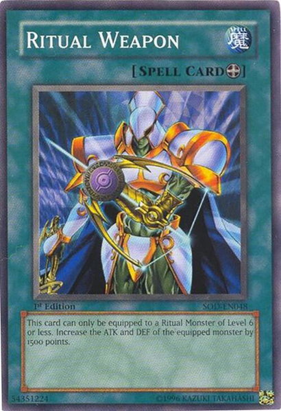 Ritual Weapon trading card from Soul of the Duelist Ritual Weapon - Soul of the Duelist YuGiOh trading card