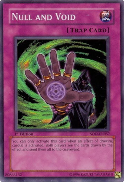 Null and Void trading card from Soul of the Duelist Null and Void - Soul of the Duelist YuGiOh trading card