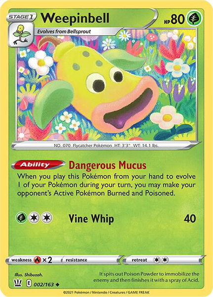 Weepinbell - SWSH05: Battle Styles Pokémon trading card