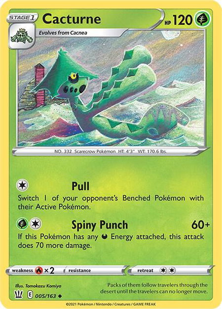 Cacturne - SWSH05: Battle Styles Pokémon trading card