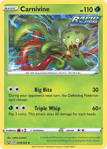 Carnivine - SWSH05: Battle Styles Pokémon trading card