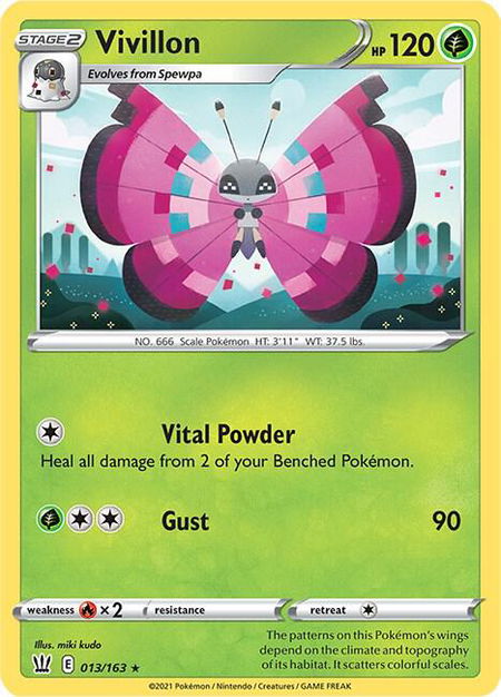 Vivillon - SWSH05: Battle Styles Pokémon trading card