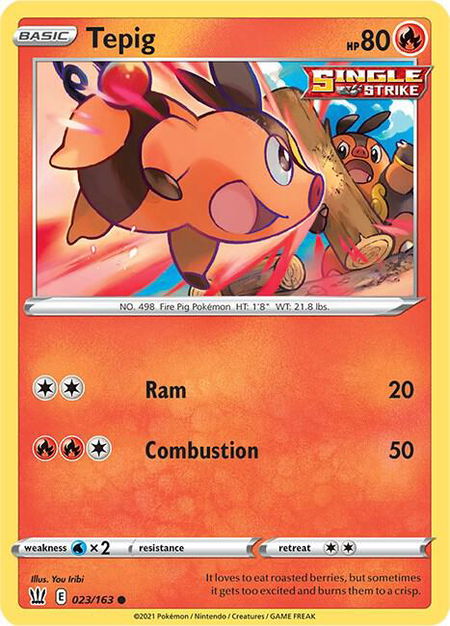 Tepig - SWSH05: Battle Styles Pokémon trading card