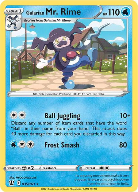 Galarian Mr. Rime - SWSH05: Battle Styles Pokémon trading card