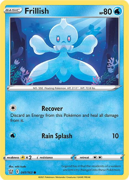 Frillish trading card from SWSH05: Battle Styles Frillish - SWSH05: Battle Styles Pokémon trading card
