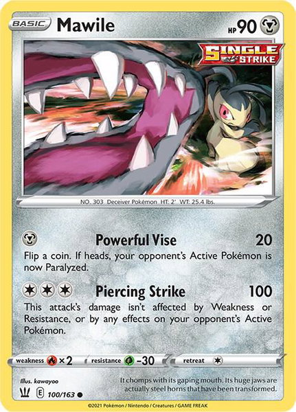 Mawile trading card from SWSH05: Battle Styles Mawile - SWSH05: Battle Styles Pokémon trading card