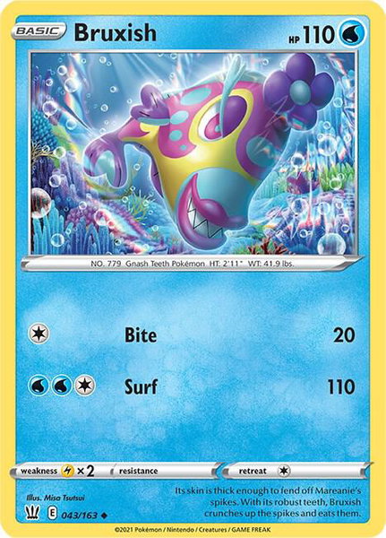 Bruxish trading card from SWSH05: Battle Styles Bruxish - SWSH05: Battle Styles Pokémon trading card