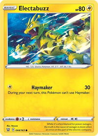 Electabuzz - SWSH05: Battle Styles (SWSH05) #044/163 - Common Pokémon Trading Card
