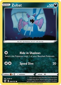 Zubat - SWSH05: Battle Styles (SWSH05) #089/163 - Common Pokémon Trading Card