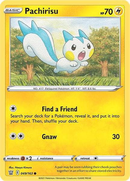 Pachirisu trading card from SWSH05: Battle Styles Pachirisu - SWSH05: Battle Styles Pokémon trading card