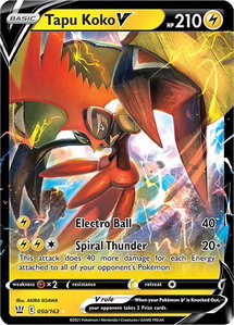Tapu Koko V - SWSH05: Battle Styles (SWSH05) #050/163 - Ultra Rare Pokémon Trading Card