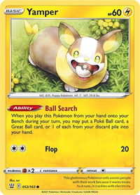 Yamper - SWSH05: Battle Styles (SWSH05) #052/163 - Common Pokémon Trading Card