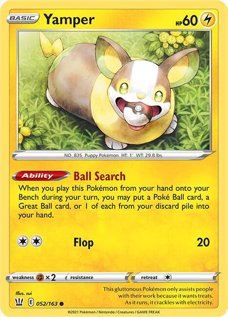 Yamper - SWSH05: Battle Styles Pokémon trading card