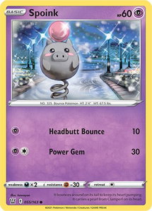 Spoink - SWSH05: Battle Styles (SWSH05) #055/163 - Common Pokémon Trading Card