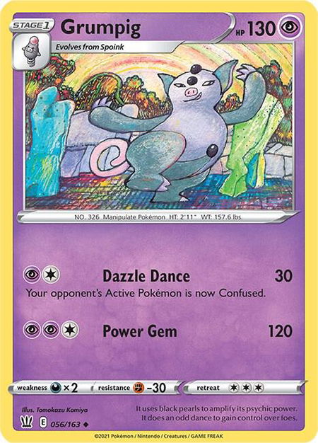 Grumpig - SWSH05: Battle Styles Pokémon trading card
