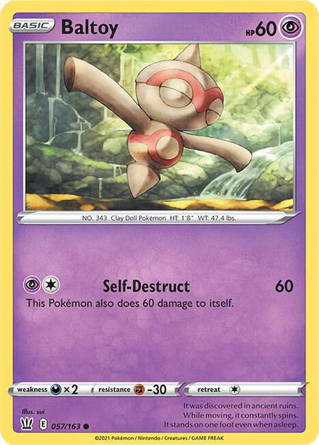 Baltoy - SWSH05: Battle Styles Pokémon trading card