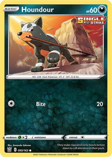 Houndour trading card from SWSH05: Battle Styles Houndour - SWSH05: Battle Styles Pokémon trading card