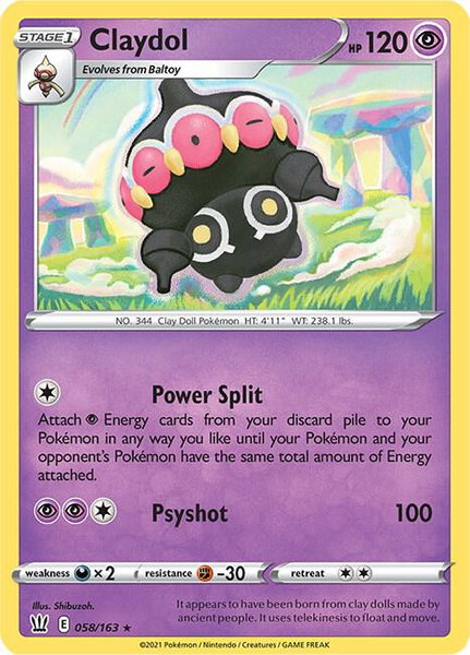 Claydol trading card from SWSH05: Battle Styles Claydol - SWSH05: Battle Styles Pokémon trading card