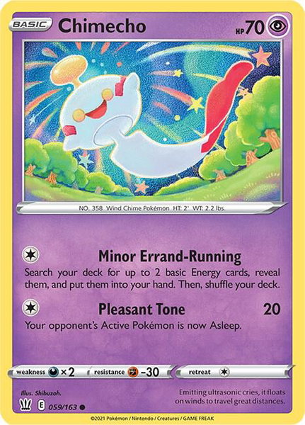 Chimecho trading card from SWSH05: Battle Styles Chimecho - SWSH05: Battle Styles Pokémon trading card