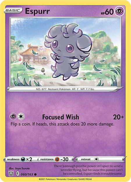 Espurr - SWSH05: Battle Styles Pokémon trading card