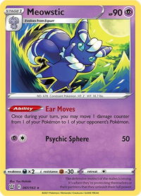 Meowstic - SWSH05: Battle Styles (SWSH05) #061/163 - Holo Rare Pokémon Trading Card